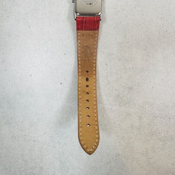 Lacoste Watch Womens 24mm Silver Tone Red Leather Strap New Battery FLAWED READ - Picture 9 of 11